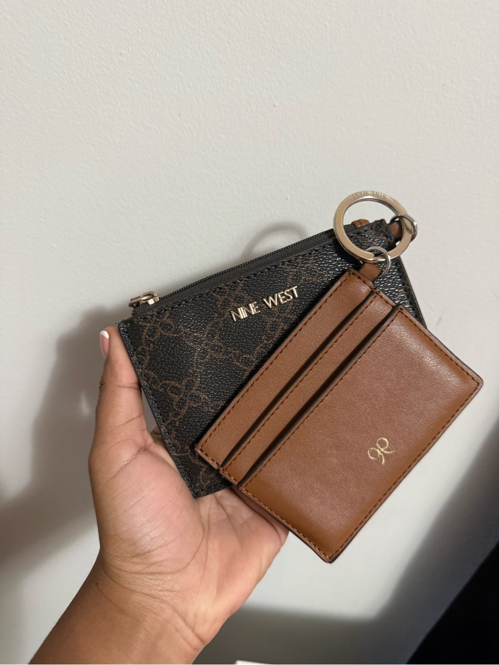 Nine West Brown & Black Cardholder with Key Ring